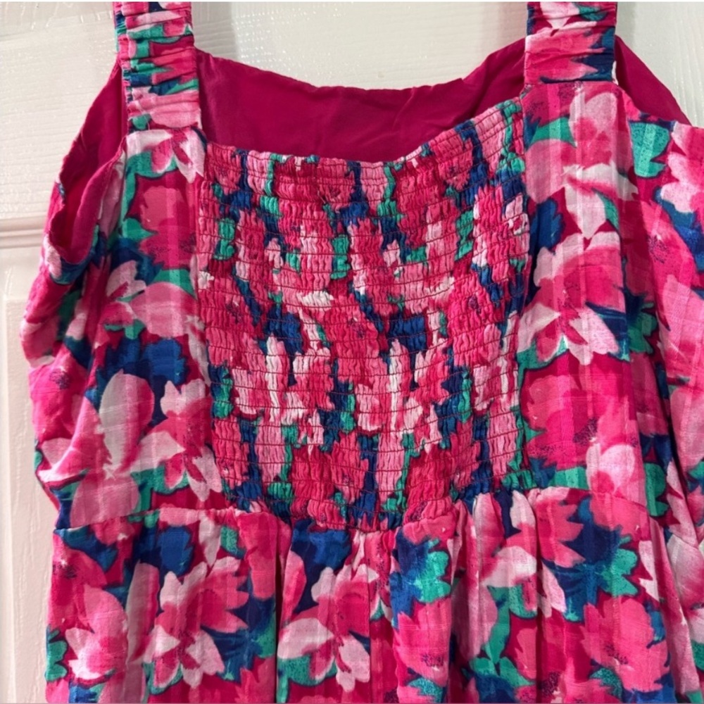 Draper James Pink and Blue Floral MIDI Dress size Medium - Picture 10 of 11